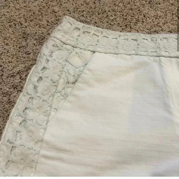 LOFT White Lace Trim Shorts—6 - Picture 2 of 7